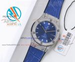 Perfect Replica Hublot Classic Fusion Blue 45mm Diamonds Bezel Mens Watches